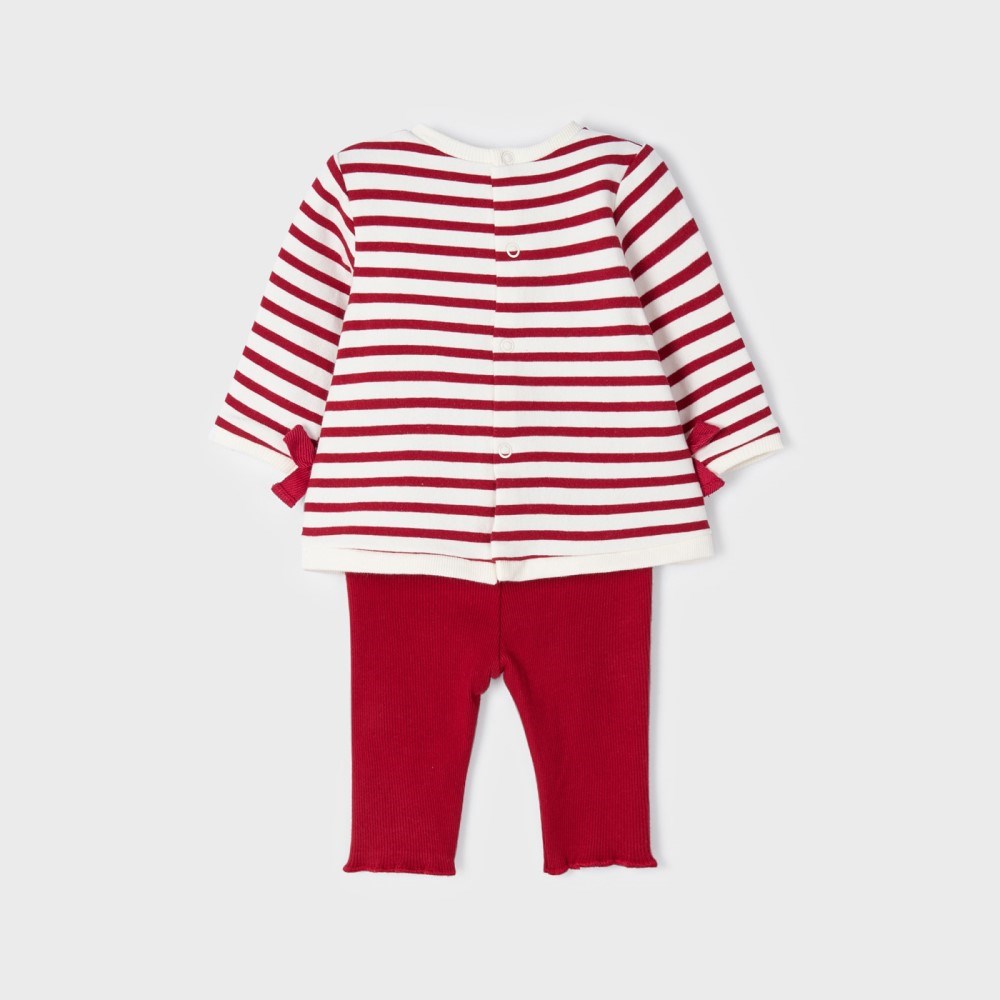 Mayoral Kışlık Kız Bebek S-shirt Tayt Set Kırmızı