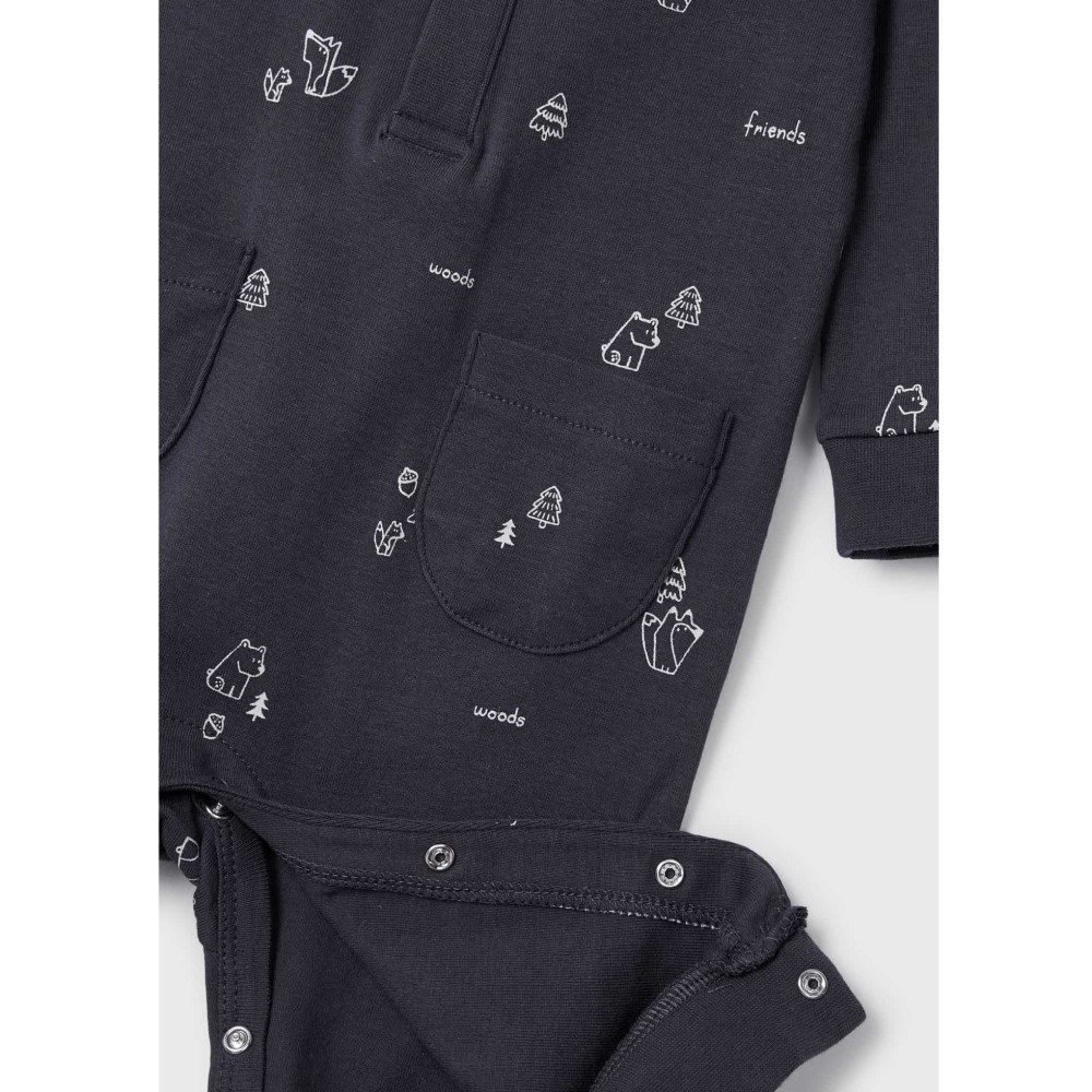 Mayoral Kışlık Erkek Bebek Uzun Kol Body Pijama Gri