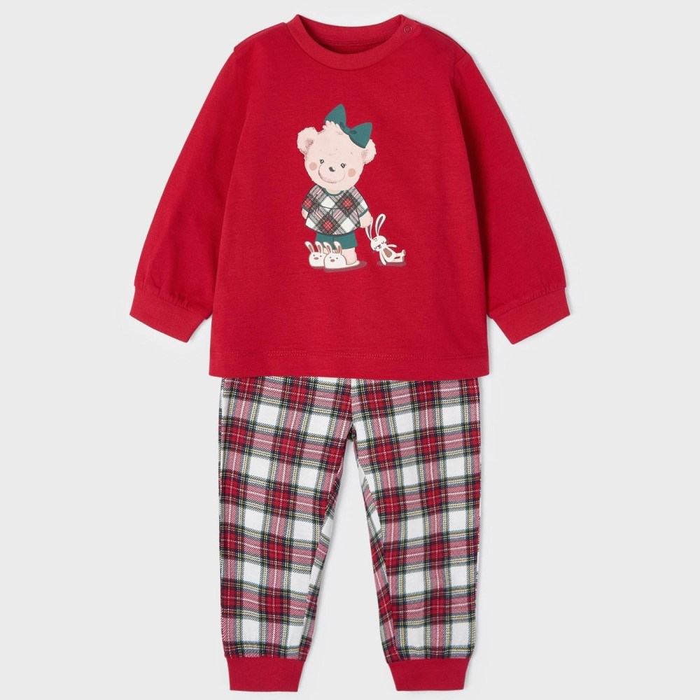 Mayoral Kışlık Kız Bebek Uzun Kol Pijama Kırmızı