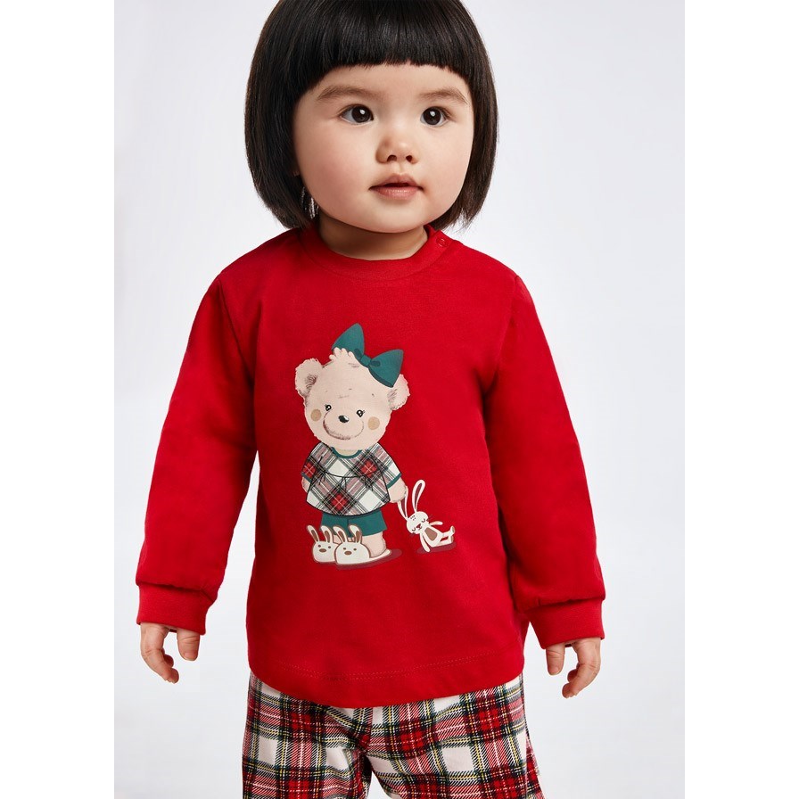 Mayoral Kışlık Kız Bebek Uzun Kol Pijama Kırmızı