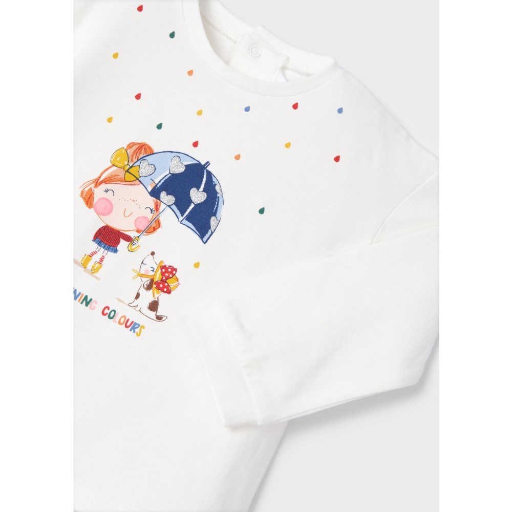 Mayoral Kışlık Kız Bebek Yelek Uzun Kol T-shirt Tayt 3'lü Set Koyu Mavi
