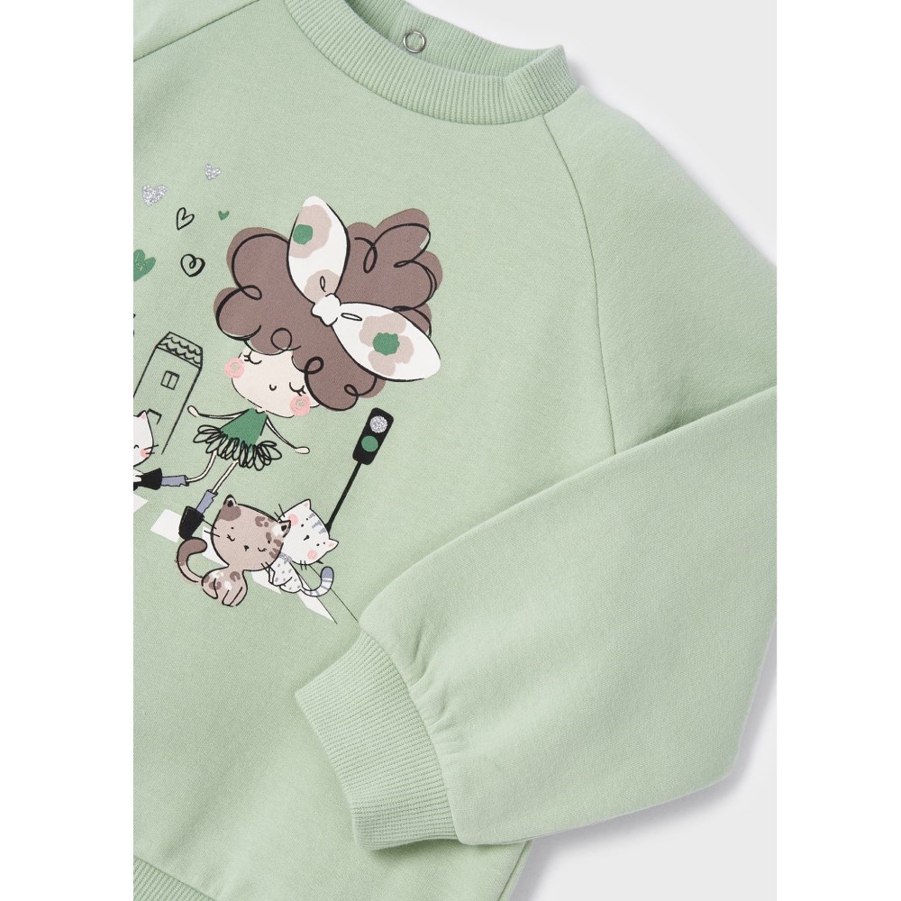 Mayoral Kışlık Kız Bebek Uzun Kol T-shirt Tayt 2'li Set Gri