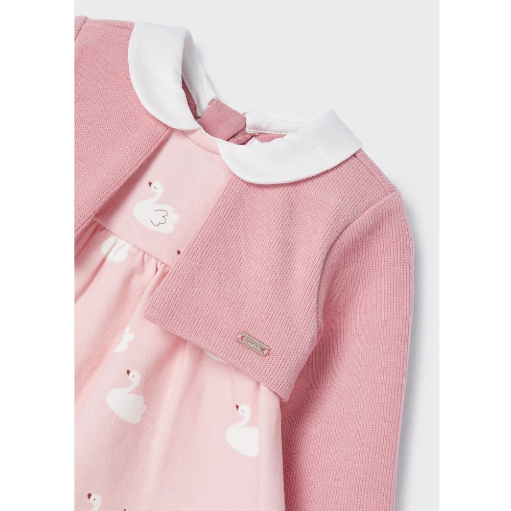 Mayoral Kışlık Kız Bebek Kombin Elbise Pembe