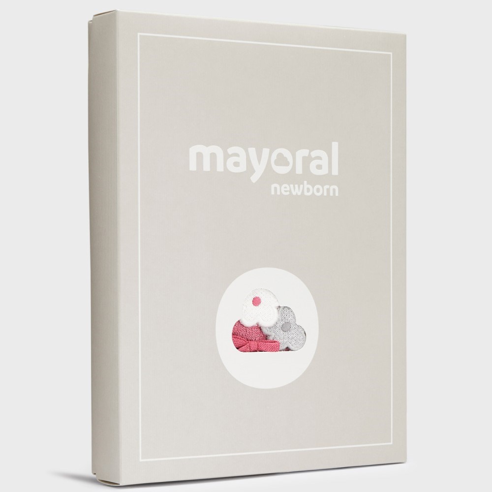 Mayoral Kışlık Kız Bebek Uzun Kol Bluz Hırka ve Şort 3'lü Set Pembe