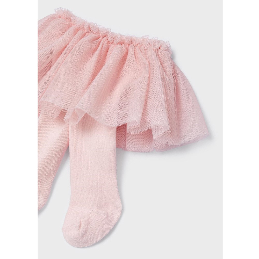 Mayoral Kışlık Kız Bebek Body Tül Etek ve Saç Bandı 3'lü Set Pembe