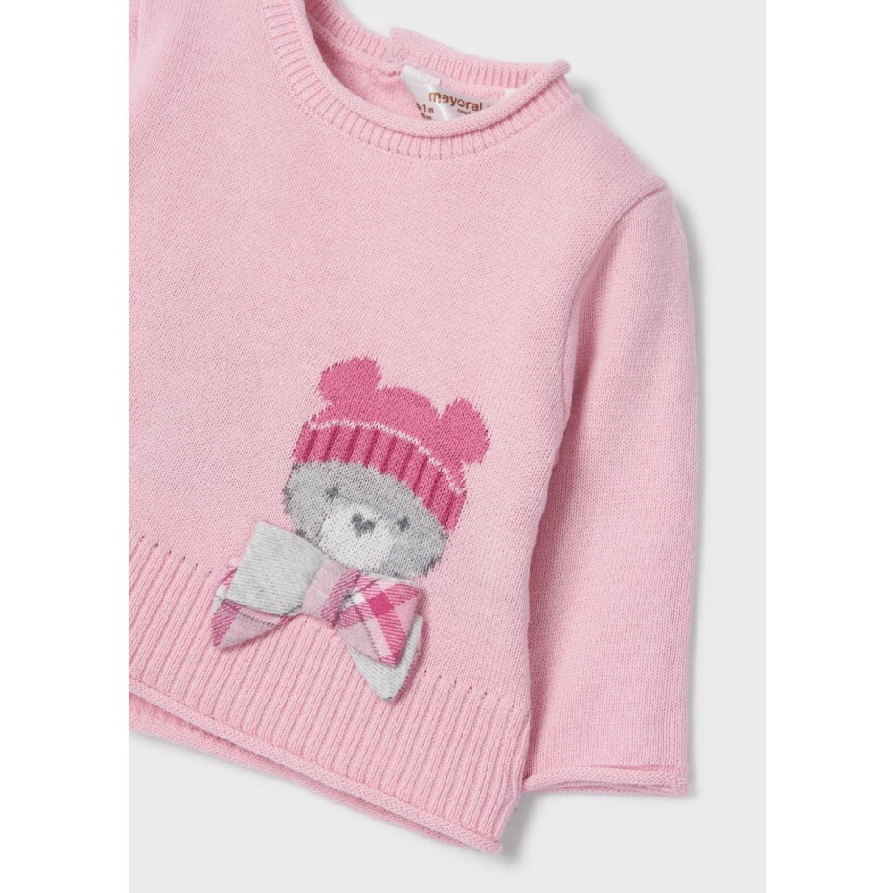 Mayoral Kışlık Kız Bebek Uzun Kol Bluz Etek ve Çorap 3'lü Set Pembe