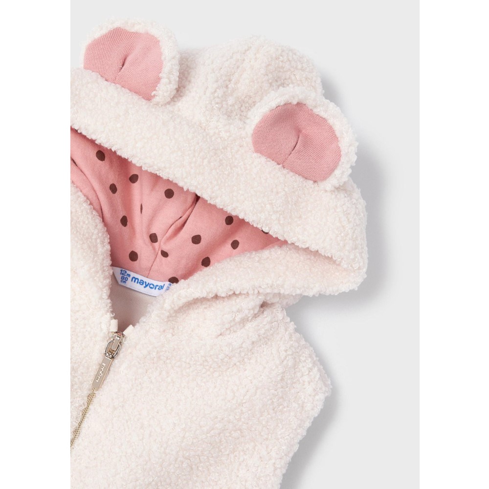 Mayoral Kışlık Kız Bebek Yelek Uzun Kol S-shirt Eşofman 3'lü Set Pembe
