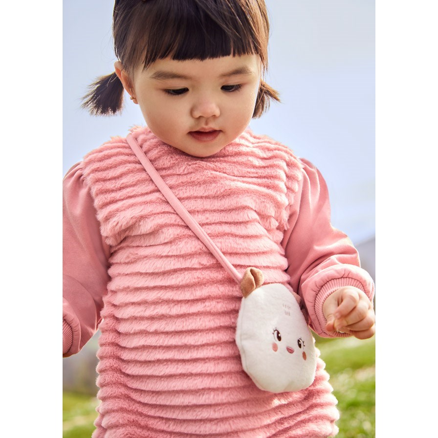 Mayoral Kışlık Kız Bebek Elbise ve Çanta 2'li Set Pembe