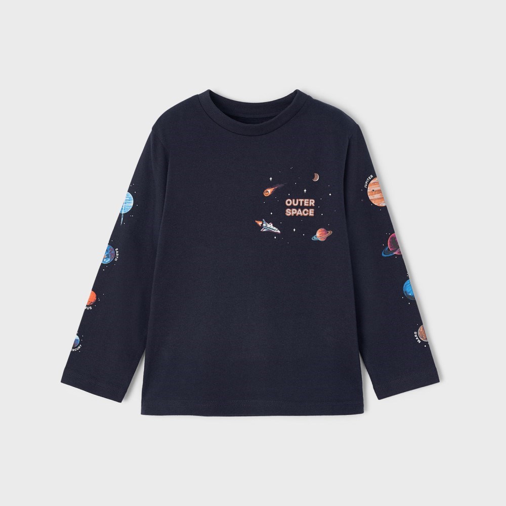 Mayoral Kışlık Erkek Uzun Kol T-shirt Koyu Mavi