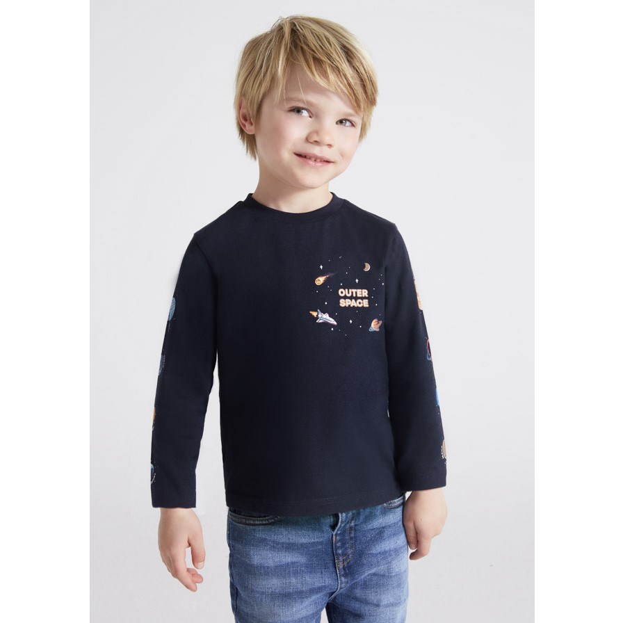 Mayoral Kışlık Erkek Uzun Kol T-shirt Koyu Mavi