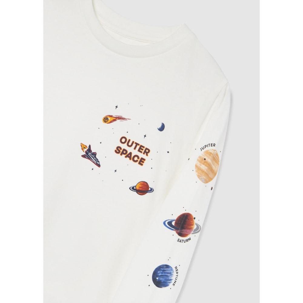 Mayoral Kışlık Erkek Uzun Kol T-shirt Beyaz