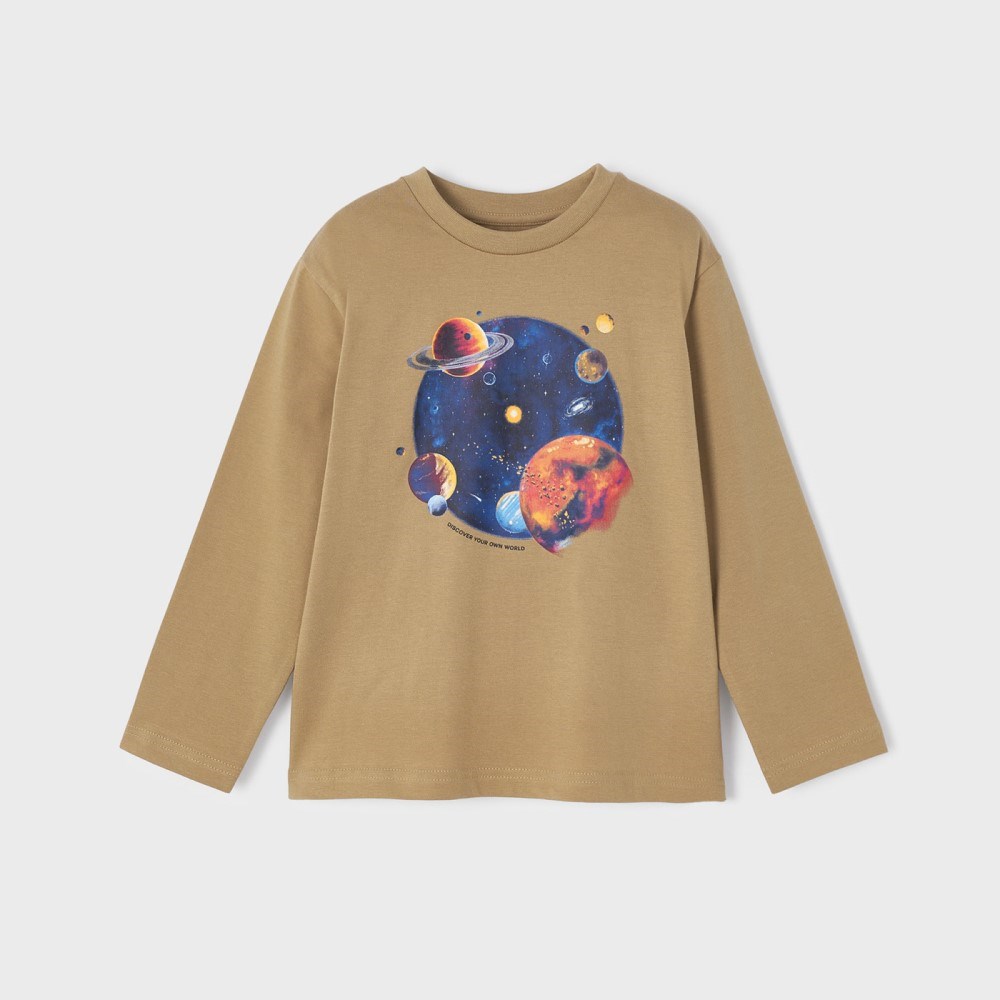 Mayoral Kışlık Erkek Uzun Kol T-shirt Krem