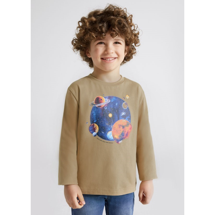 Mayoral Kışlık Erkek Uzun Kol T-shirt Krem