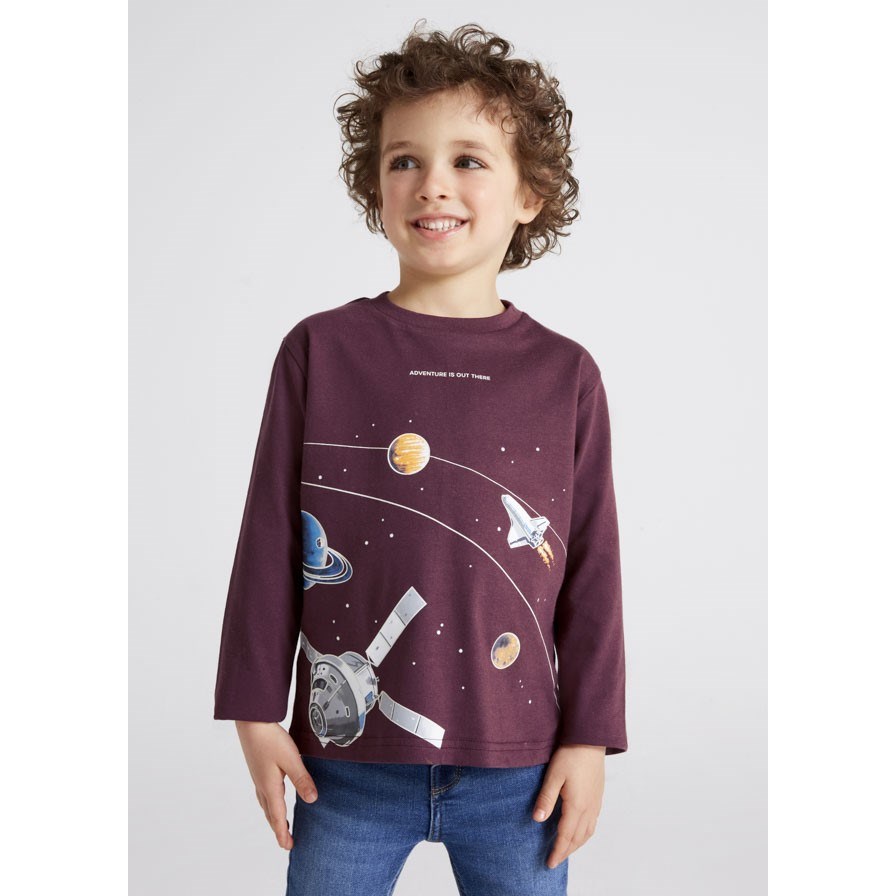 Mayoral Kışlık Erkek Uzun Kol T-shirt Bordo