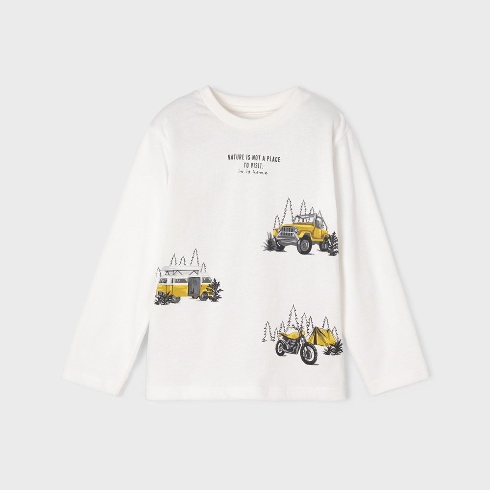 Mayoral Kışlık Erkek Uzun Kol T-shirt Beyaz