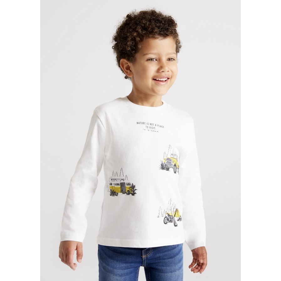Mayoral Kışlık Erkek Uzun Kol T-shirt Beyaz