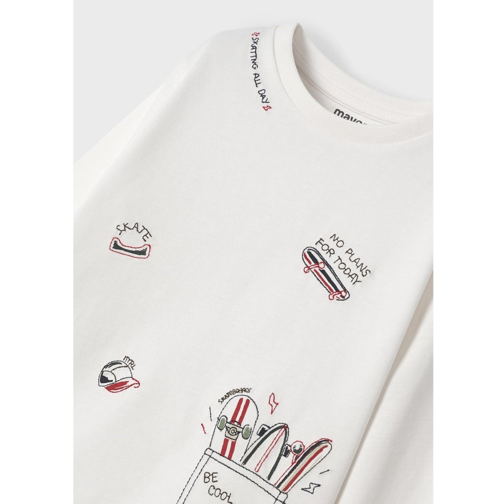Mayoral Kışlık Erkek Uzun Kol T-shirt Beyaz