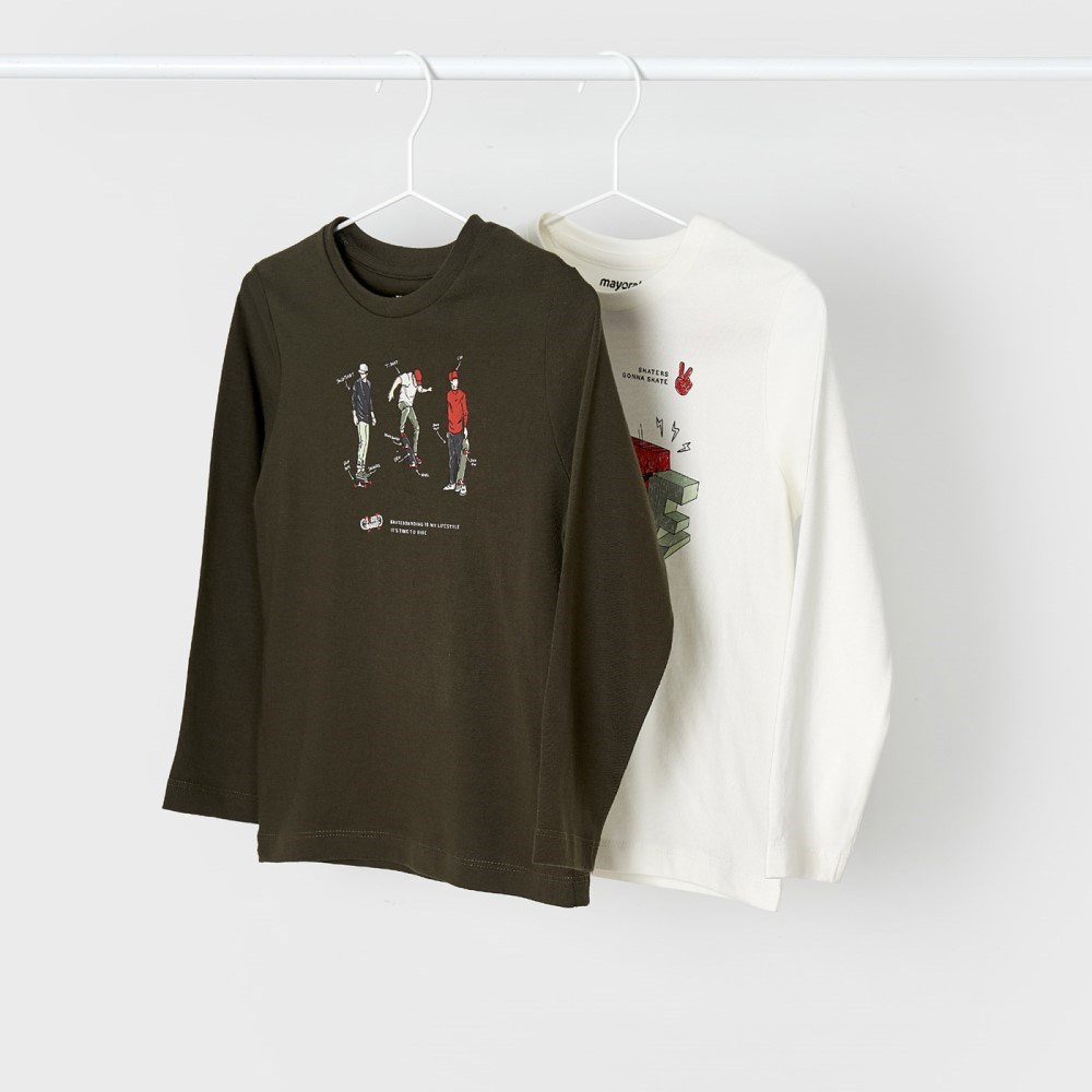 Mayoral Kışlık Erkek Uzun Kol T-shirt 2'li Set Yeşil