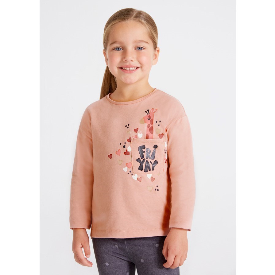 Mayoral Kışlık Kız Uzun Kol T-shirt 2'li Set Pembe