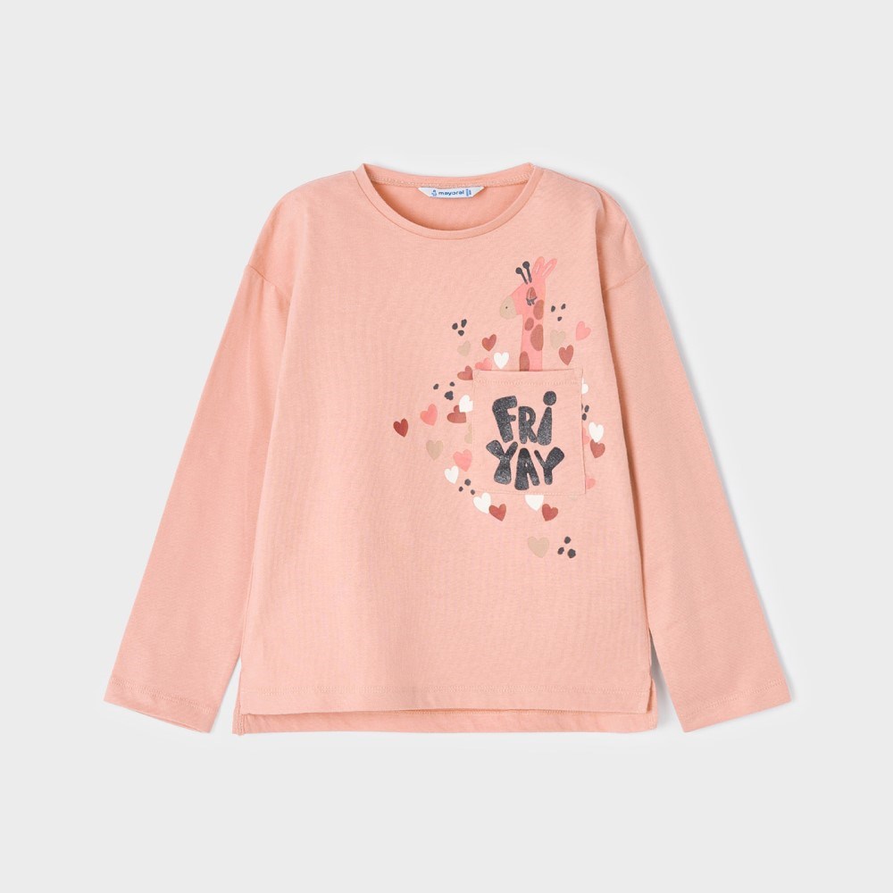 Mayoral Kışlık Kız Uzun Kol T-shirt 2'li Set Pembe