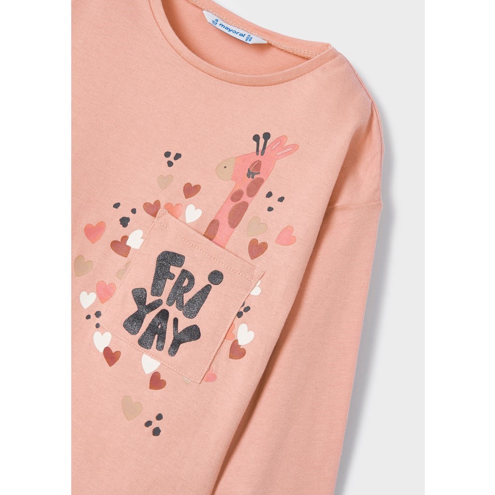 Mayoral Kışlık Kız Uzun Kol T-shirt 2'li Set Pembe
