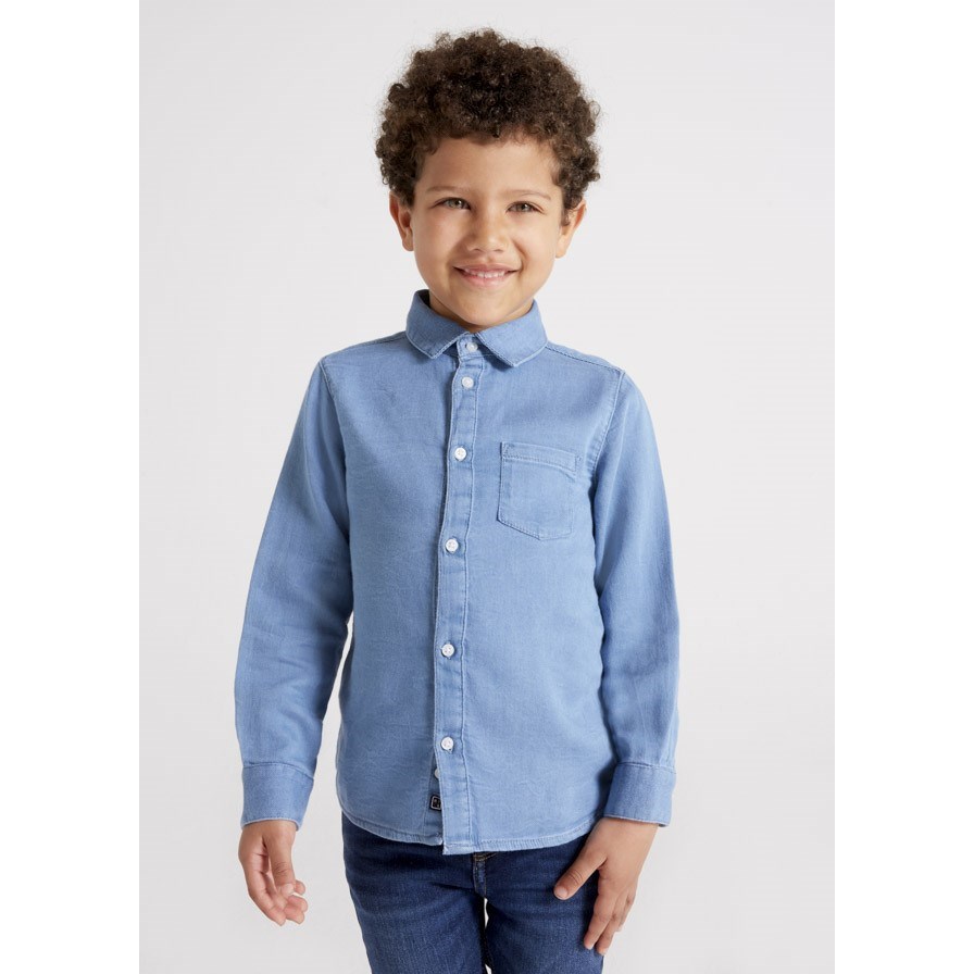 Mayoral Kışlık Erkek Uzun Kol Denim Gömlek Mavi