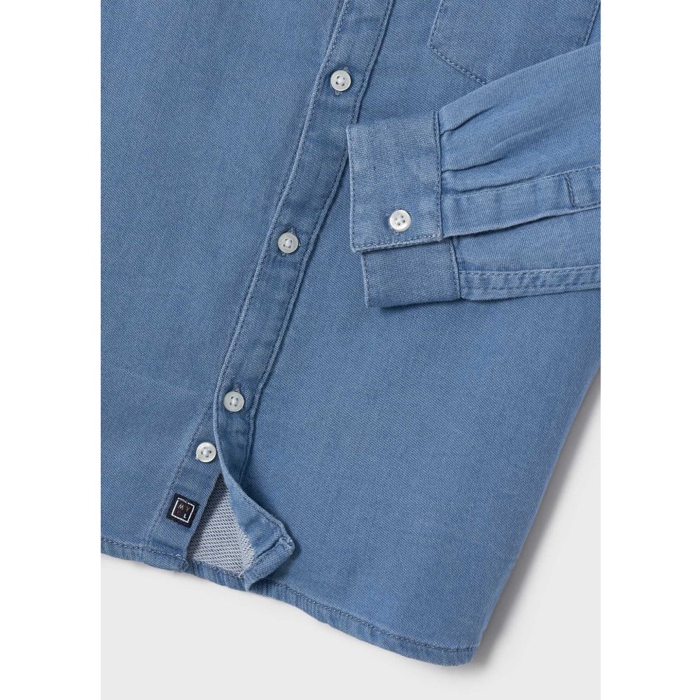 Mayoral Kışlık Erkek Uzun Kol Denim Gömlek Mavi