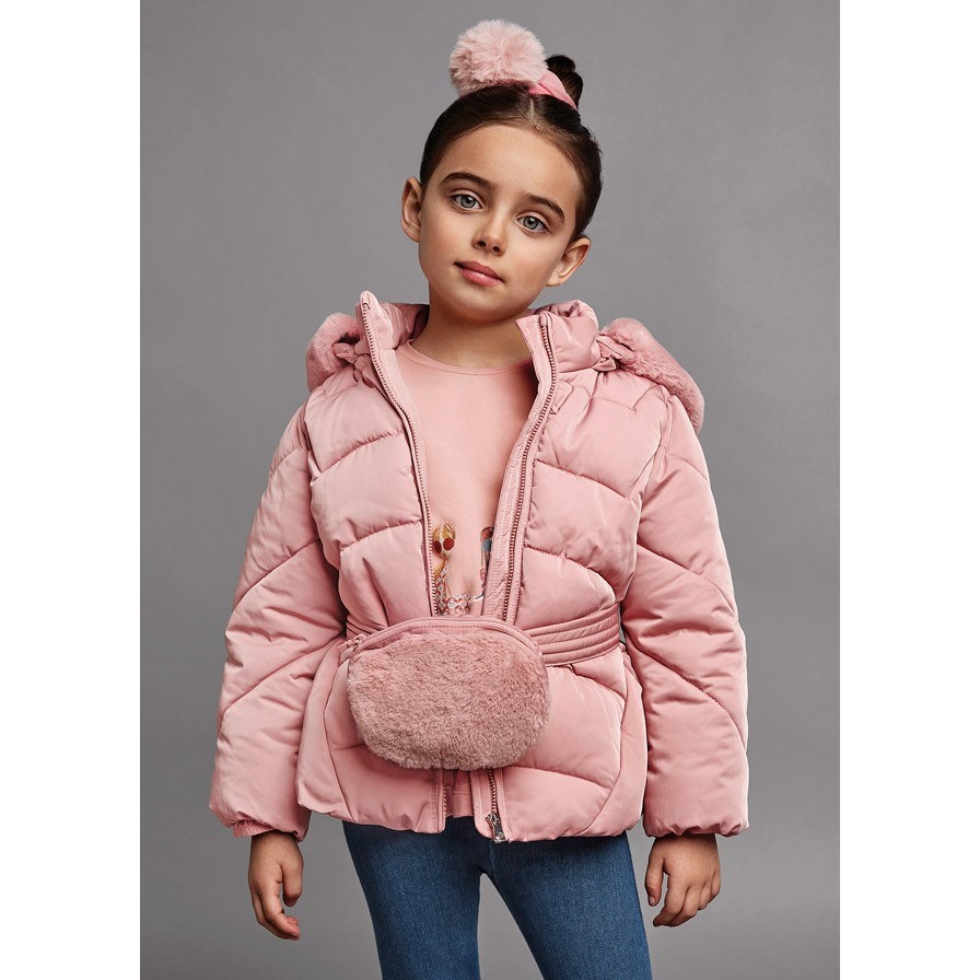 Mayoral Kışlık Kız Kapşonlu Mont Pembe