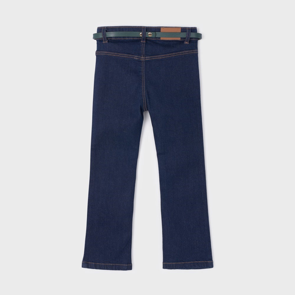 Mayoral Kışlık Kız Kemerli Denim Pantolon Mavi