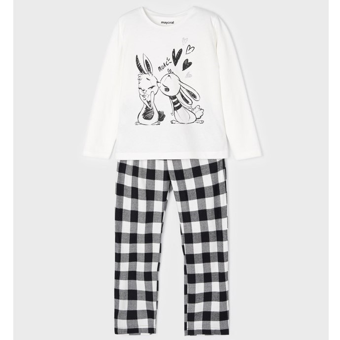 Mayoral Kışlık Kız Pijama Takım Beyaz