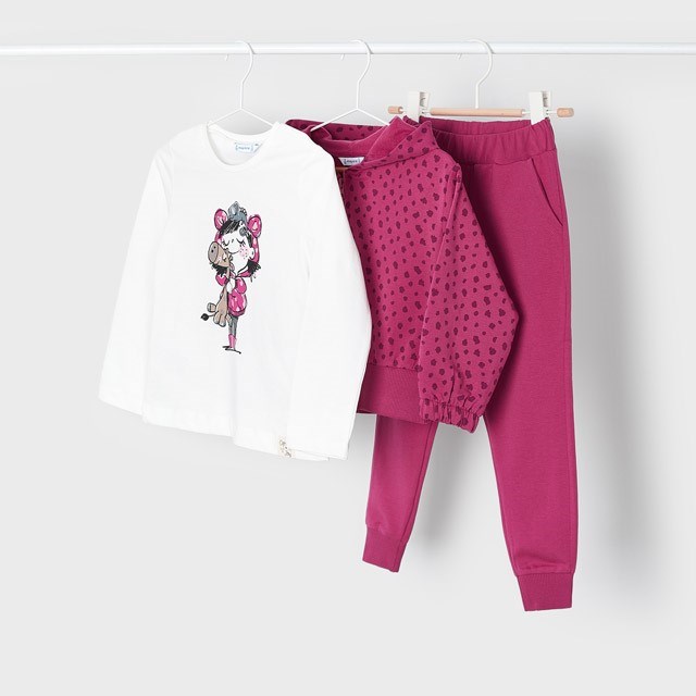 Mayoral Kışlık Kız Eşofman Üçlü Set Pembe