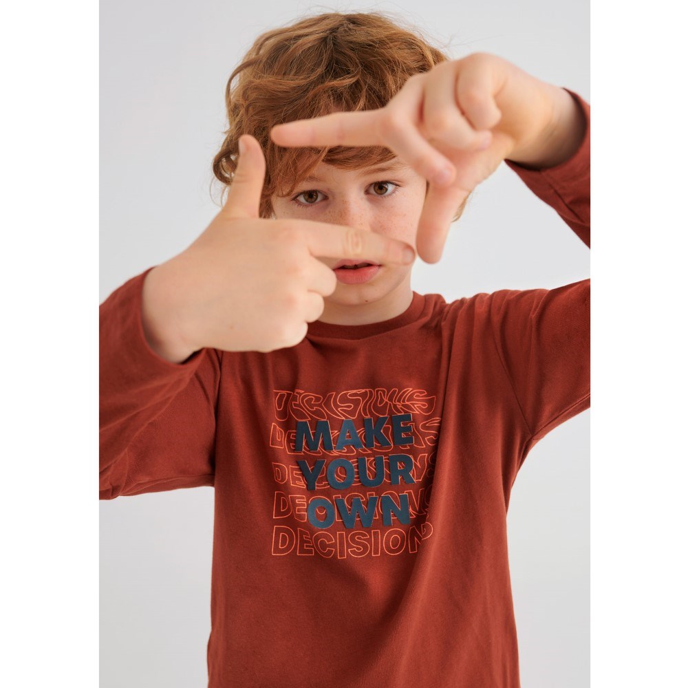 Mayoral Kışlık Erkek Uzun Kol T-shirt Turuncu