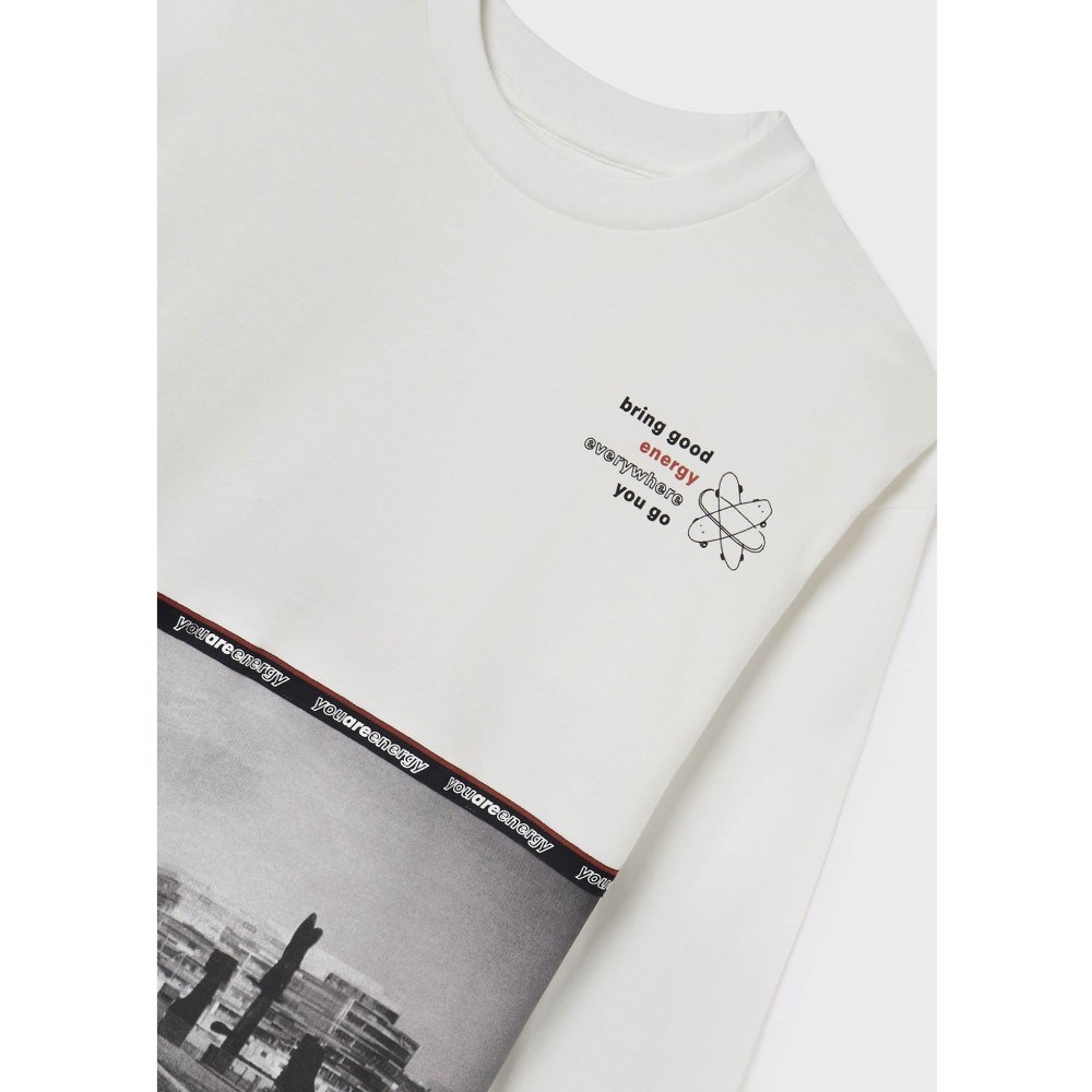 Mayoral Kışlık Erkek Uzun Kol T-shirt Krem