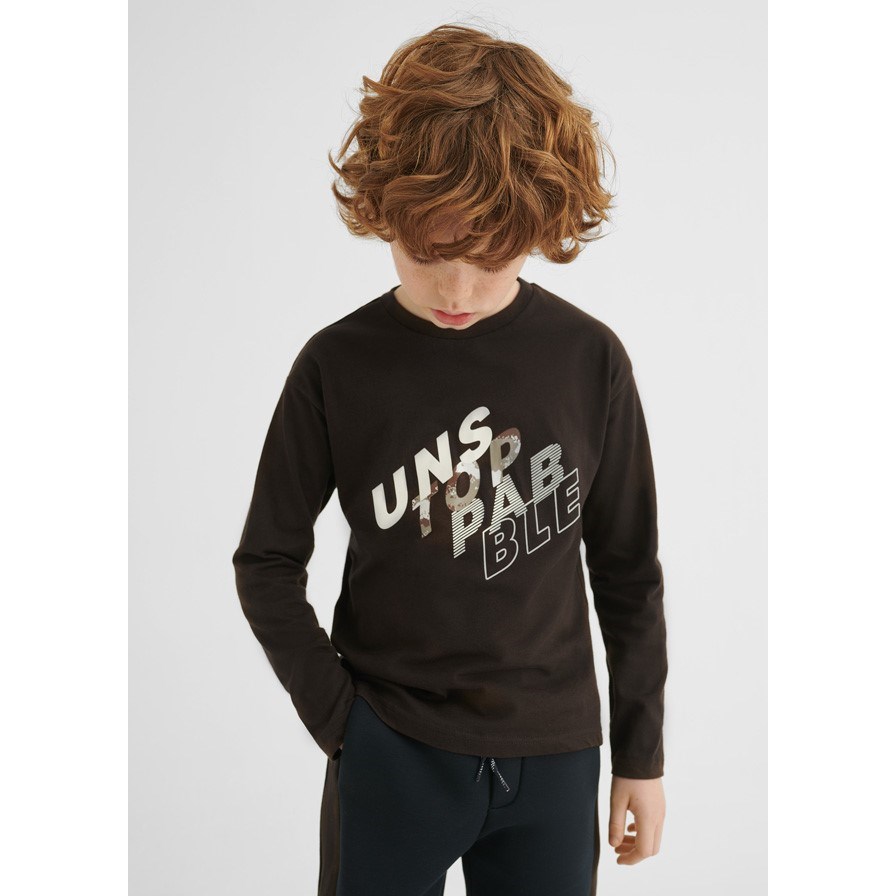 Mayoral Kışlık Erkek Uzun Kollu T-shirt Kahverengi 