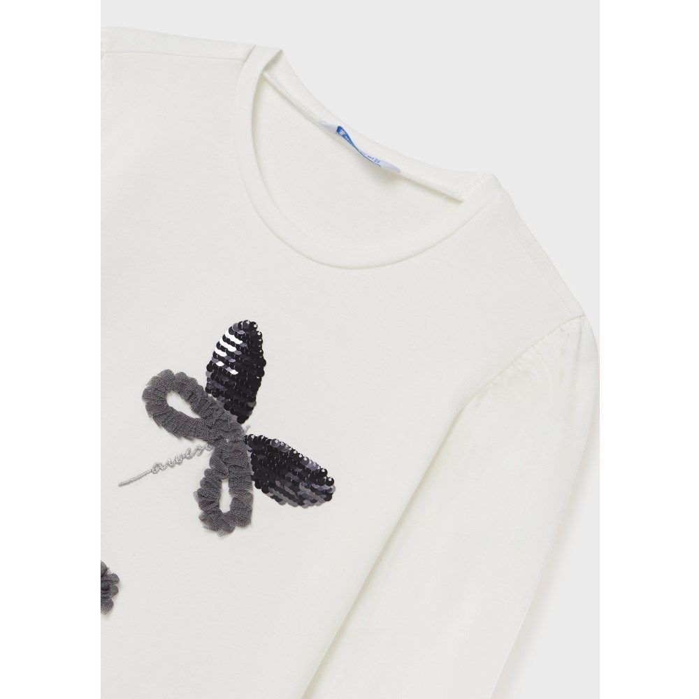Mayoral Kışlık Kız Uzun Kol T-shirt Krem