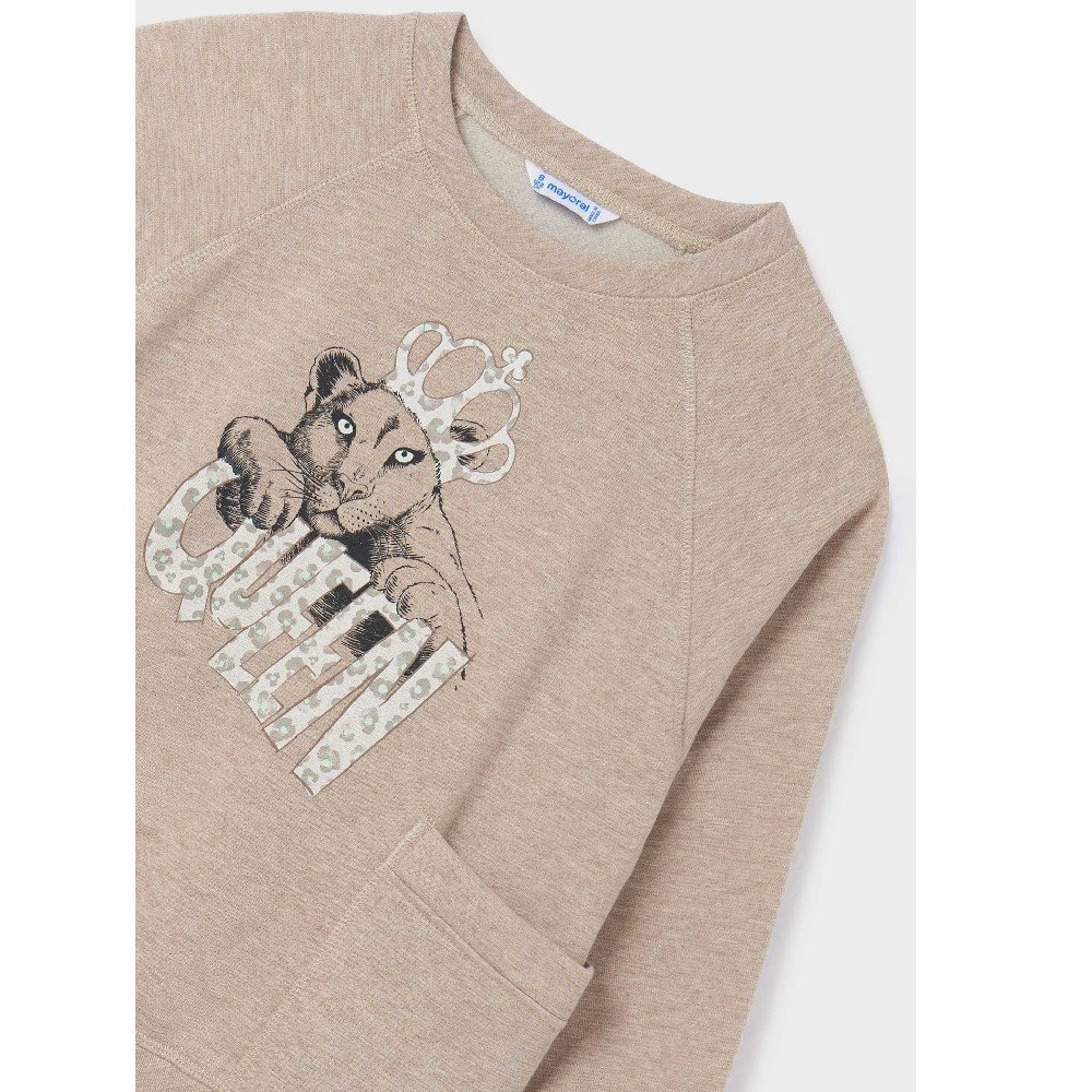 Mayoral Kışlık Kız Uzun Kol S-shirt Tayt İkili Set Kahverengi 