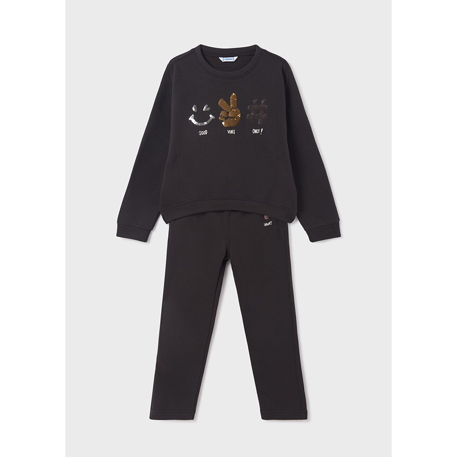 Mayoral Kışlık Kız Uzun Kol S-shirt Eşofman İkili Set Gri