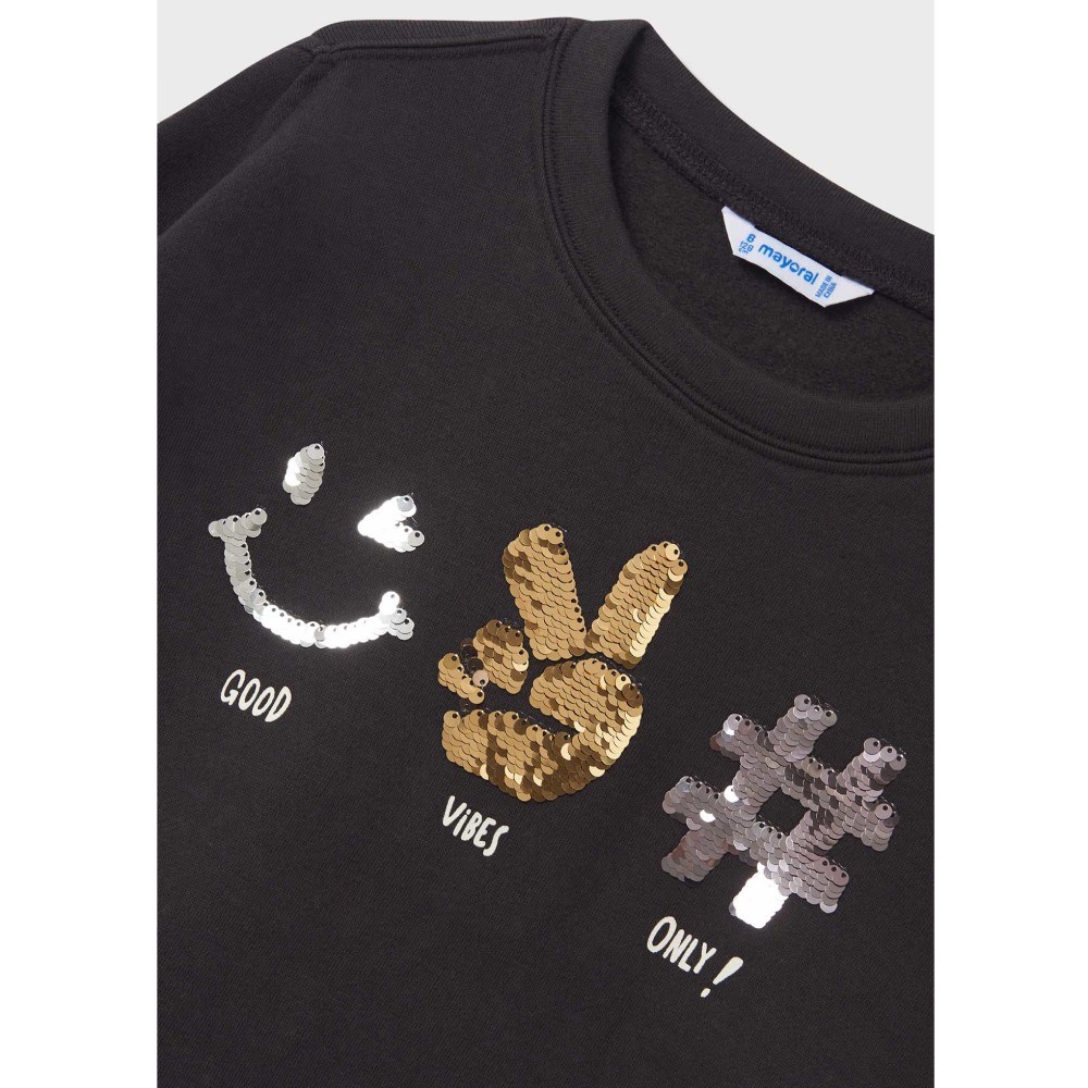 Mayoral Kışlık Kız Uzun Kol S-shirt Eşofman İkili Set Gri