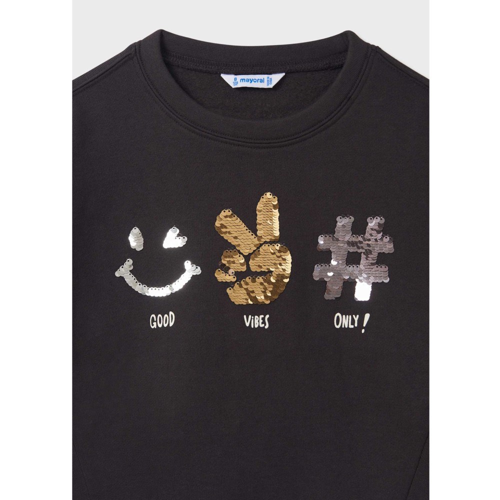 Mayoral Kışlık Kız Uzun Kol S-shirt Eşofman İkili Set Gri