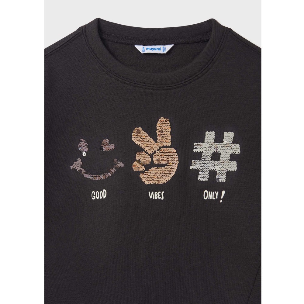 Mayoral Kışlık Kız Uzun Kol S-shirt Eşofman İkili Set Gri