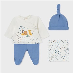 Mayoral Kışlık Erkek Bebek Patikli Pantolon Bluz Bere Set