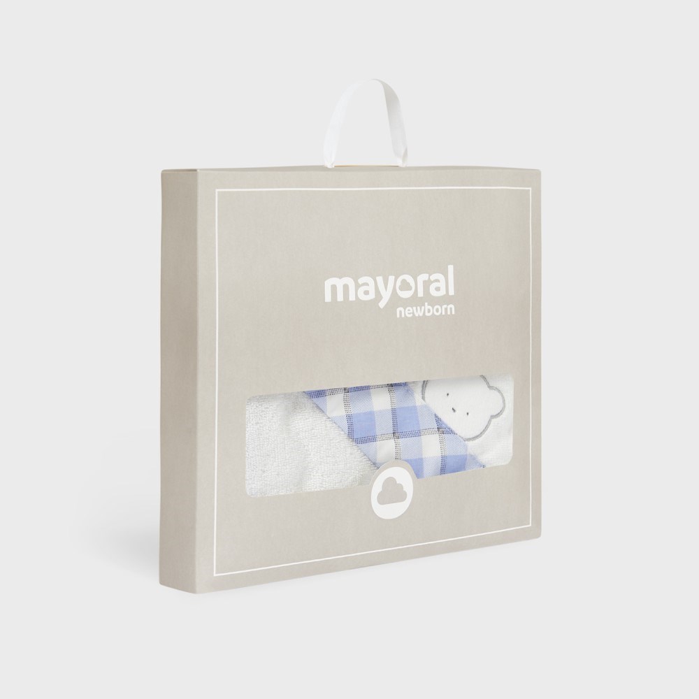 Mayoral Bebek Banyo Havlusu Beyaz Mavi 