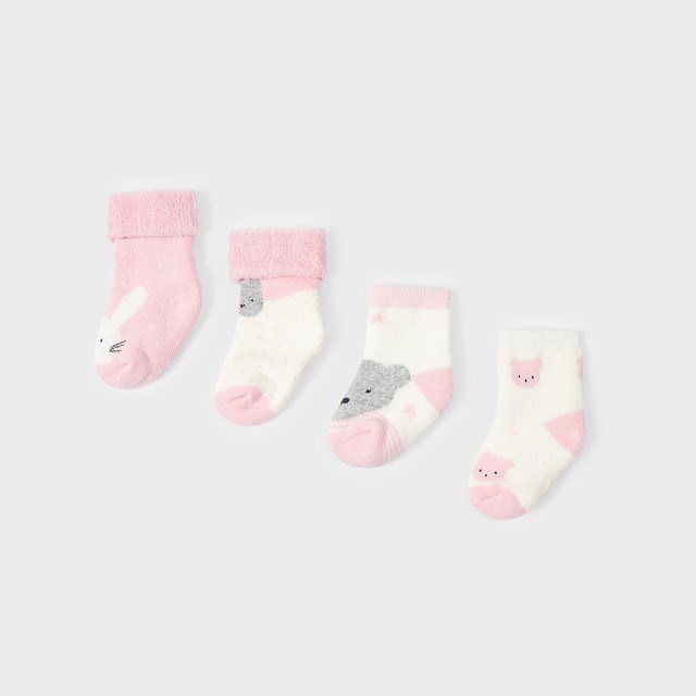 Mayoral Kışlık Kız Bebek Çorap 4'lü Set Pembe