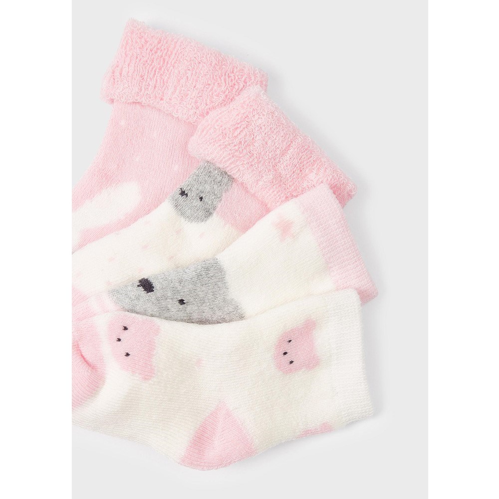 Mayoral Kışlık Kız Bebek Çorap 4'lü Set Pembe