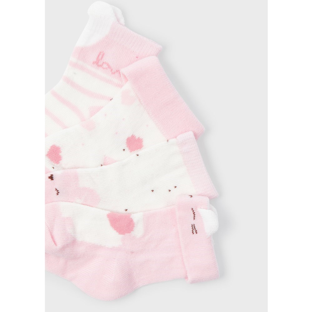 Mayoral Kışlık Kız Bebek Çorap 4'lü Set Pembe