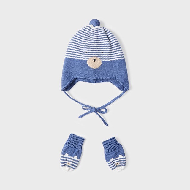 Mayoral Kışlık Erkek Bebek Eldiven Bere Set Mavi