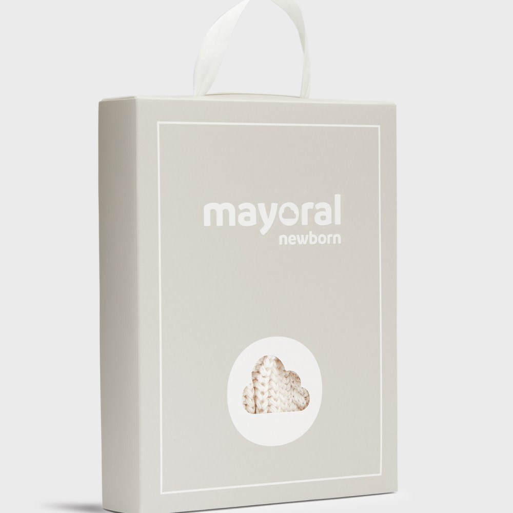 Mayoral Kışlık Erkek Bebek Eldiven Bere Set Beyaz