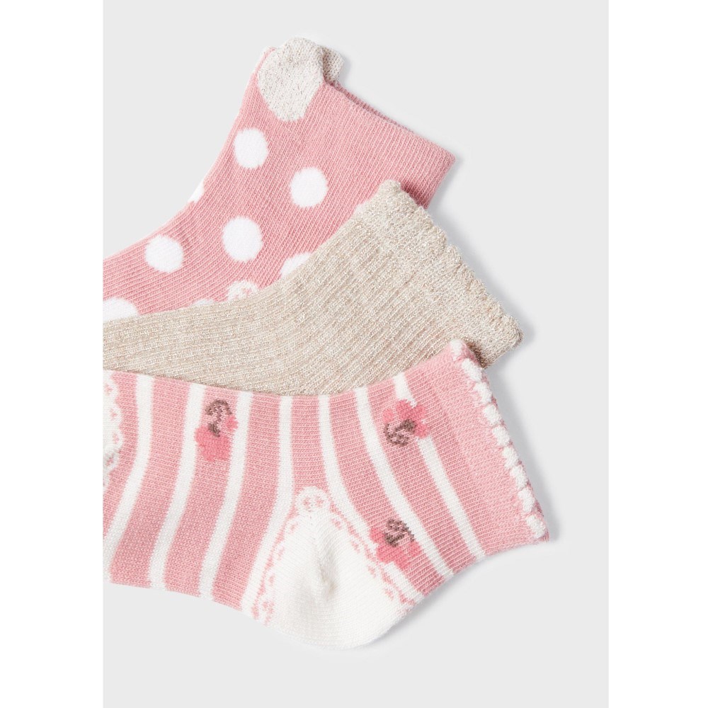 Mayoral Kışlık Kız Bebek Çorap Üçlü Set Pembe