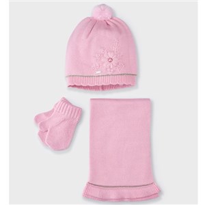 Mayoral Kışlık Kız Bebek Atkı Bere Eldiven Set