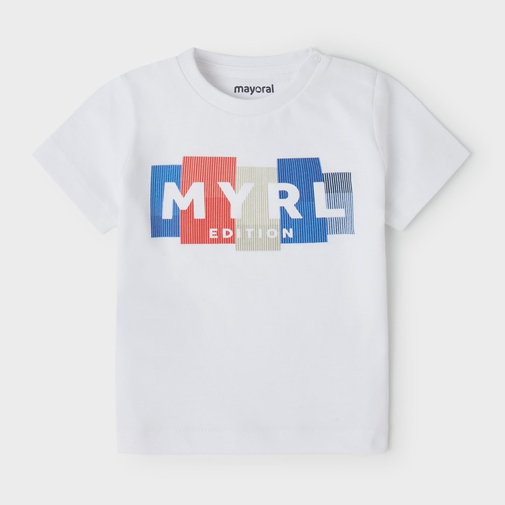 Mayoral Yazlık Erkek Bebek Kısa Kol T-shirt Beyaz